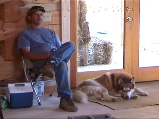 {Dad relaxing in the house}